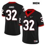 Men's Georgia Bulldogs NCAA #32 Ty James Nike Stitched Black Legend Authentic College Football Jersey IRJ7854TT